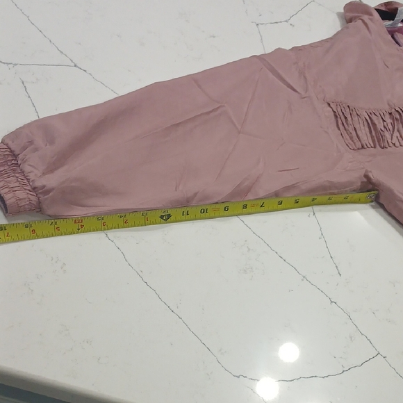 EXCHANGE Pink Bomber Jacket with Stand-Up Collar and Elastic Waistband - Picture 8 of 10